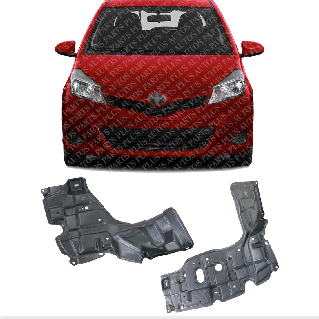 Set of 2 Front Engine Splash Shield Left Driver & Right Passenger Side Direct Replacement Compatible with 2012-2014 Scion xD / 2011-2014 Toyota Yaris TO1228175 TO1228176 5144152180