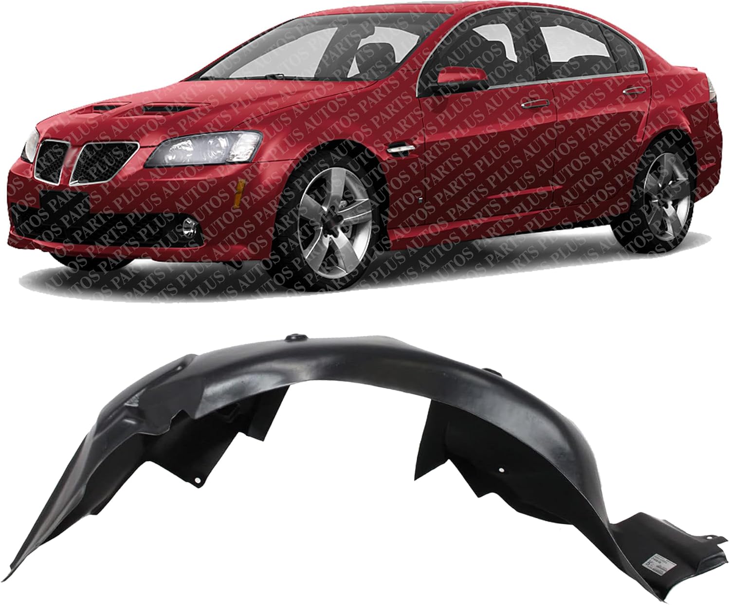 Front Inner Fender Liner Left Driver Side Direct Replacement Compatible With 2008-2009 Pontiac G8 GM1248204 92268803