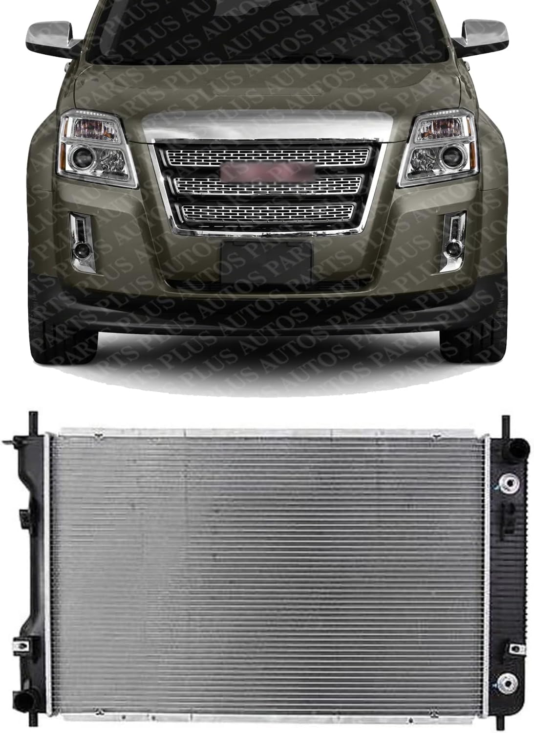 Front Radiator Aluminum Core Direct Replacement Compatible With 2010-2017 Chevrolet Equinox/Terrain GM3010532 25952759
