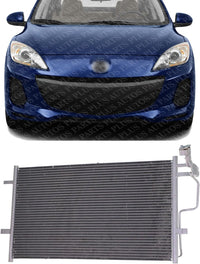 Front A/C Condenser Aluminum Core Direct Replacement Compatible With 2012-2013 Mazda 3 MA3030157 BBM461480D