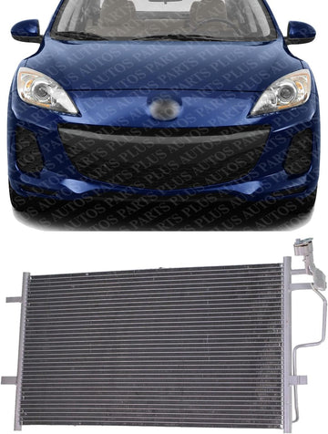 Front A/C Condenser Aluminum Core Direct Replacement Compatible With 2012-2013 Mazda 3 MA3030157 BBM461480D
