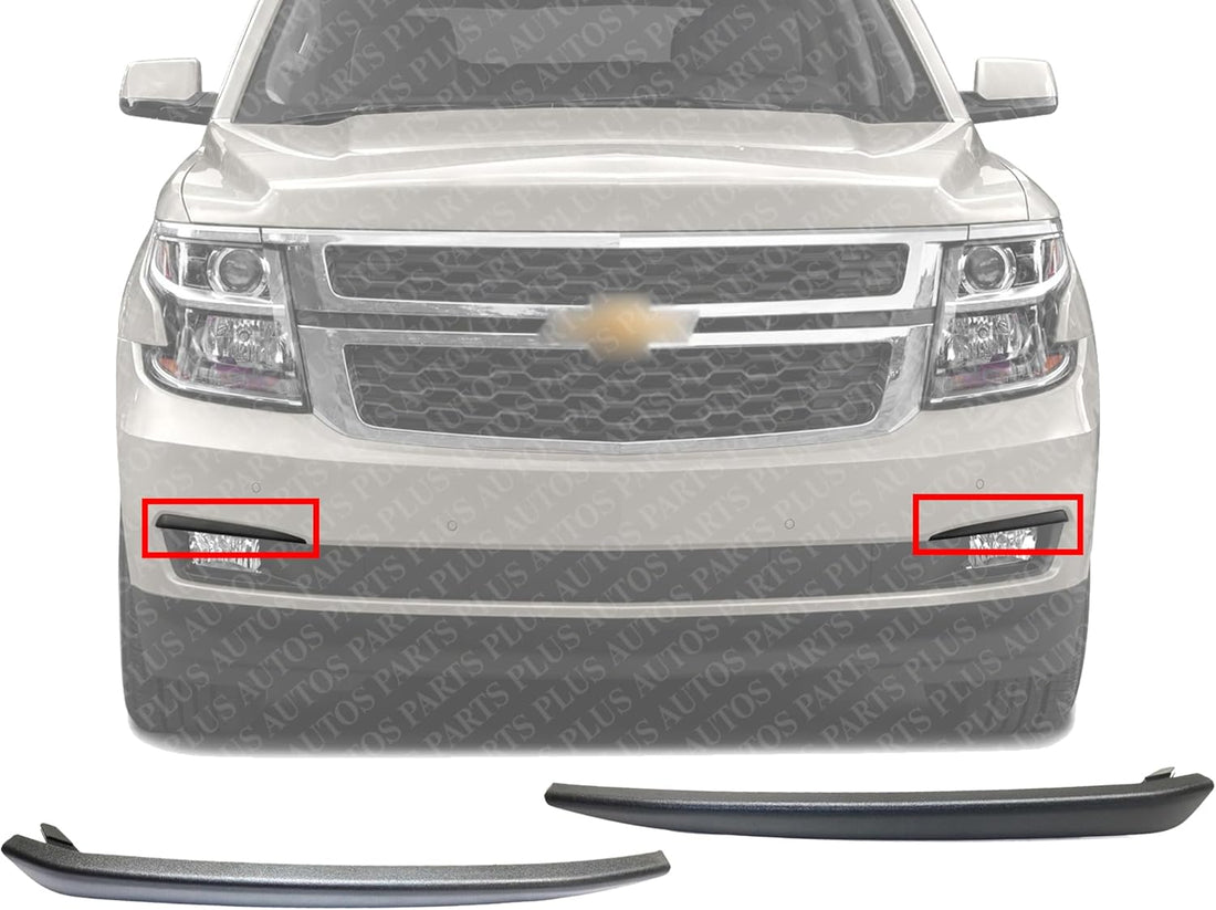 Front Bumper Moldings Lower Outer Trim Textured Right Passenger & Left Driver Side Direct Replacement Compatible With Chevrolet Suburban/Tahoe 2015-2020 GM1047105 GM1046105 22936487
