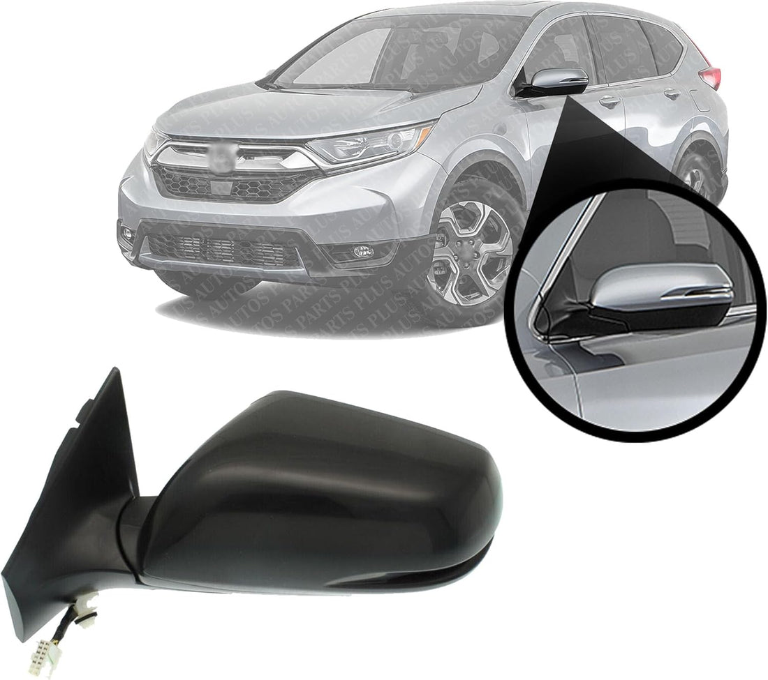 Front Power Mirror Manual Folding Heated Primed Left Driver Side Direct Replacement Compatible With 2017-2022 Honda CR-V HO1320318 76258TLAA32-PFM 76251T1WA01ZF