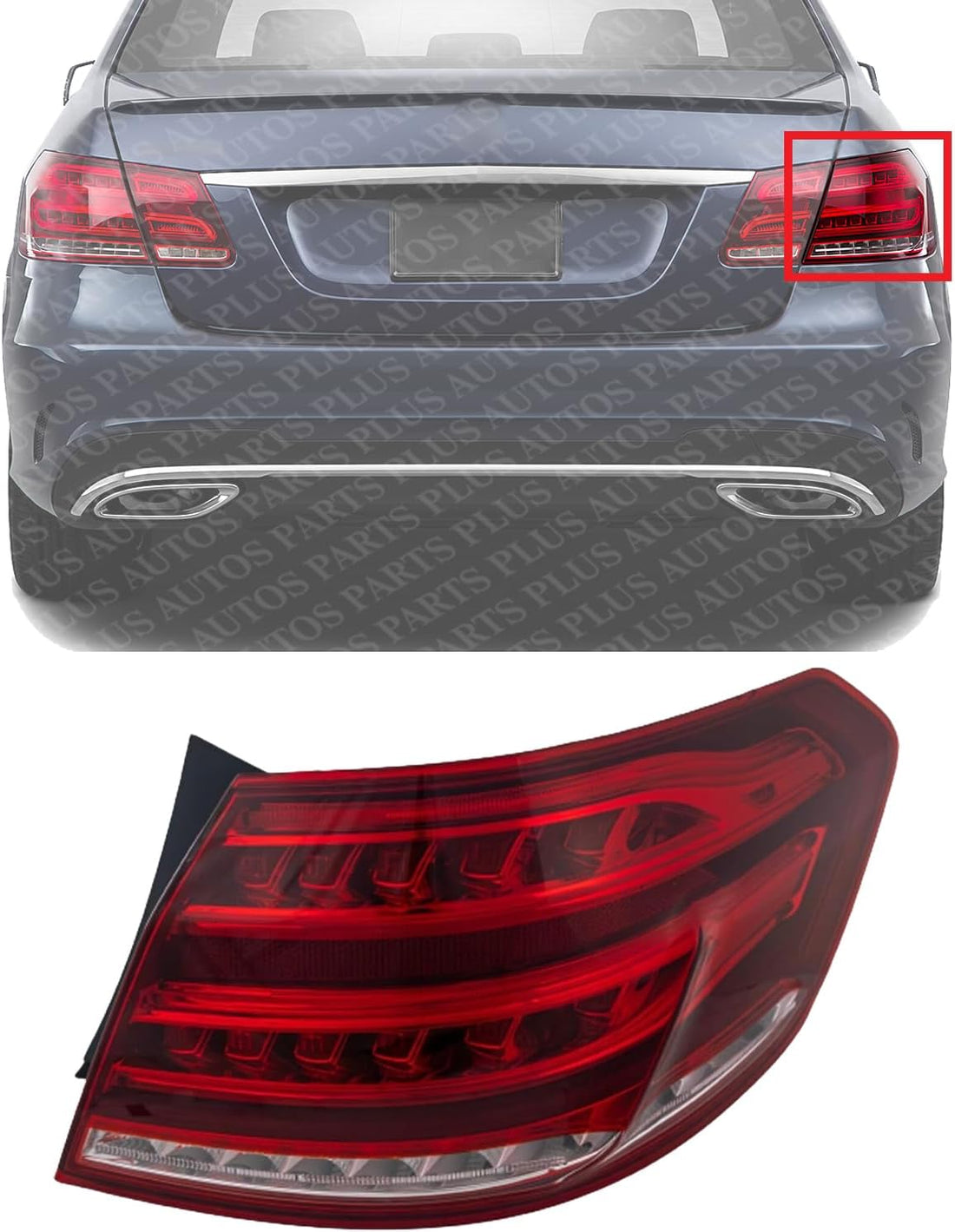 Tail Light Outer Assembly Right Passenger Side Direct Replacement Compatible With 2014-2015 Mercedes Benz E-Class MB2805109 2129060857