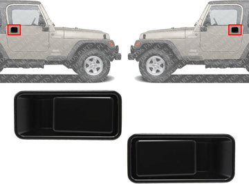 Set of 2 Exterior Door Handle Left Driver & Right Passenger Side Direct Replacement Compatible with 1887-2006 Jeep Wrangler / 1997-2006 TJ CH1311144 CH1310144 55176549AB