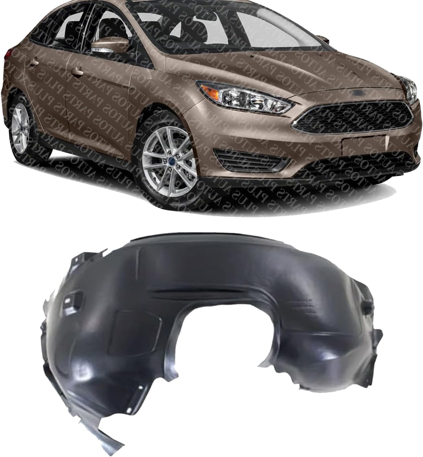 Front Fender Liner Right Passenger Side Direct Replacement Compatible With 2012-2018 Ford Focus FO1249160 AM5Z16102A
