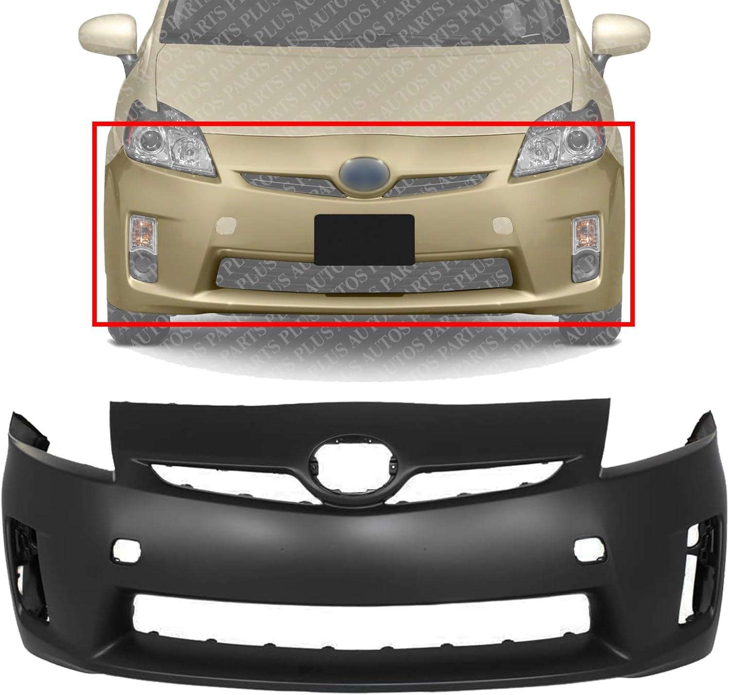 AUTOS PARTS PLUS Front Bumper Cover Primed Direct Replacement Compatible With 2010-2011 Toyota Prius TO1000359 5211947917