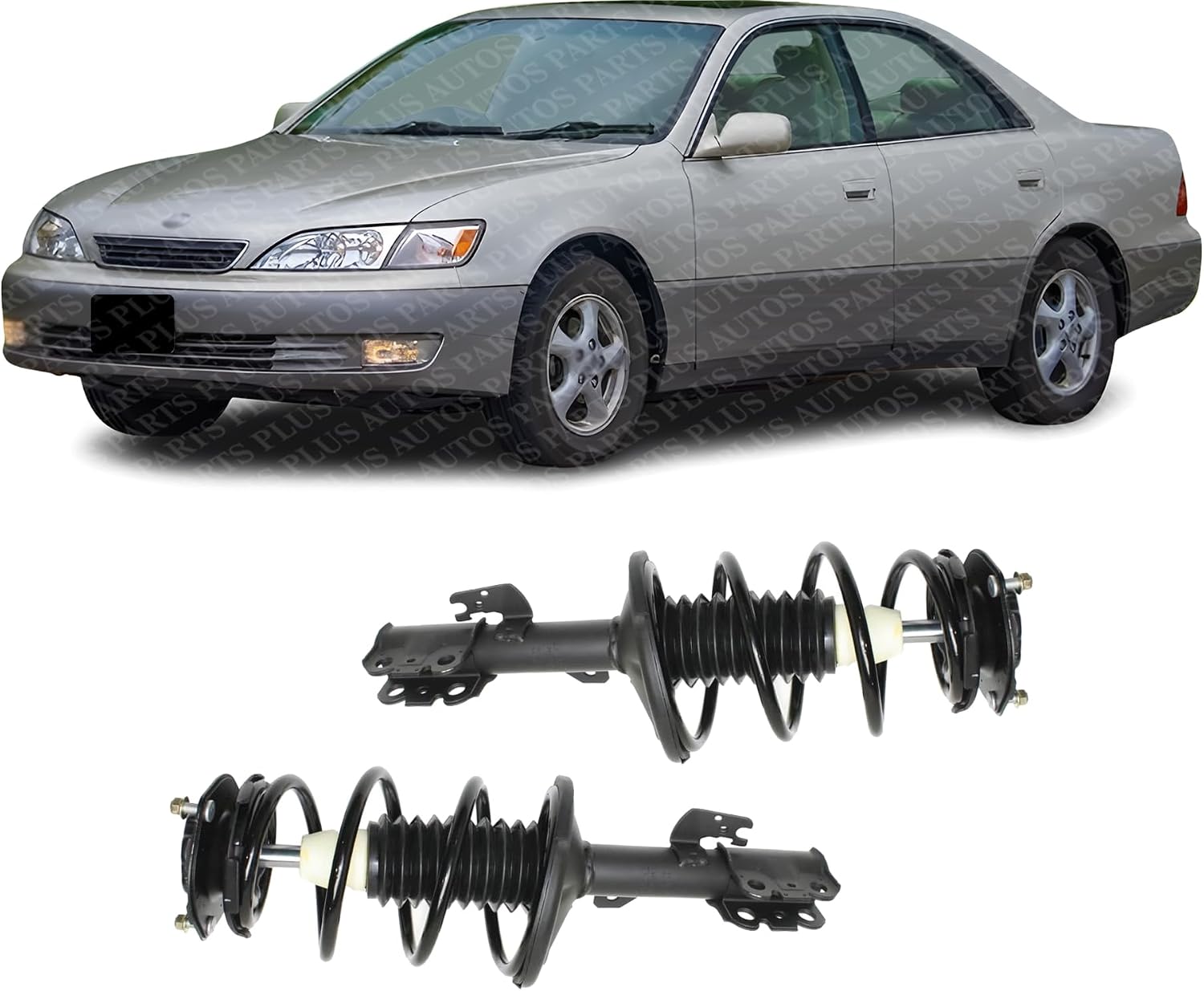 Set Of 2 Front Spring Strut Assembly With Twin-Tube Steel Left Driver & Right Passenger Side Direct Replacement Compatible With 2002-2003 Toyota Camry/Lexus ES300