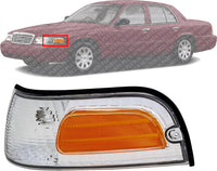 Front Corner Light Left Driver Side Direct Replacement Compatible With 1998-2011 Ford Crown Victoria FO2520147 XW7Z15A201BB