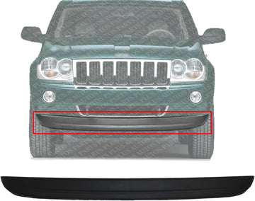 Front Lower Valance Air Dam Primed Plastic Direct Replacement Compatible With 2005-2007 Jeep Grand Cherokee CH1090130 5159125AB