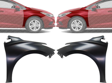 Set Of 2 Front Fender Primed Steel Left Driver & Right Passenger Side Direct Replacement Compatible With 2016-2019 Chevrolet Cruze GM1241396 GM1240396 84123270 84259707