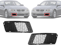 Set Of 2 Front Fog Lamp Outer Cover Primed Left Driver & Right Passenger Side Direct Replacement Compatible With 2007-2010 BMW 3-Series BM1036122 BM1036121 51117154719 51117154720