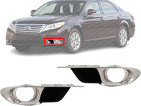 Set Of 2 Front Fog Light Molding Primed With Chrome Trim Left Driver & Right Passenger Side Direct Replacement Compatible With 2011-2012 Toyota Avalon TO1039156 TO1038156 5203007040