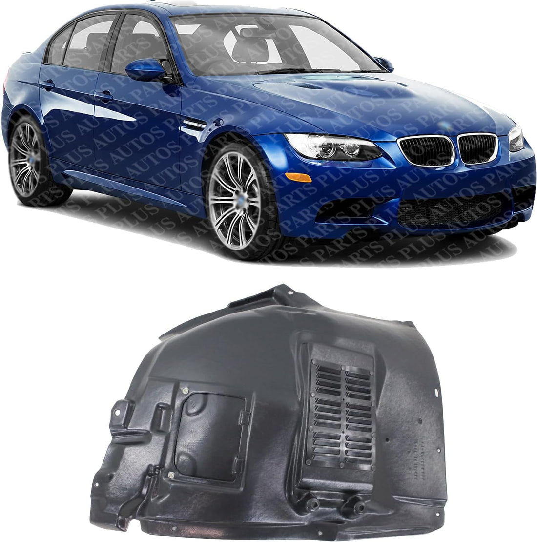 Front Section Fender Liner Plastic Right Passenger Side Direct Replacement Compatible With 2008-2013 BMW M3 BM1249120 51717899816