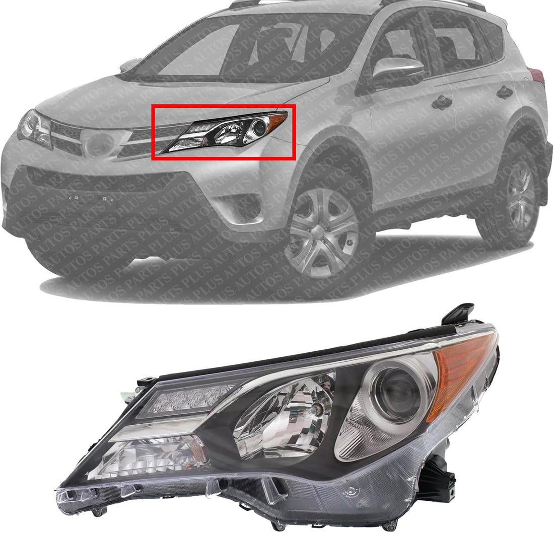 Front Head Light Assembly Left Driver Side Direct Replacement Compatible With 2013-2015 Toyota RAV4 TO2502217 811500R042