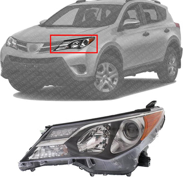Front Head Light Assembly Left Driver Side Direct Replacement Compatible With 2013-2015 Toyota RAV4 TO2502217 811500R042
