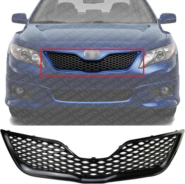 Front Grille Assembly Primed Shell And Insert Plastic Direct Replacement Compatible With 2010-2011 Toyota Camry TO1200323 5310106200C0