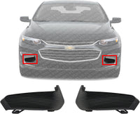 Set Of 2 Front Fog Light Covers Plastic Left Driver & Right Passenger Side Direct Replacement Compatible With 2015-2018 Chevrolet Malibu GM1039230 GM1038230 23478394 23478393