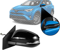 Front Power Mirror Manual Folding Heated Primed Left Driver Side Direct Replacement Compatible With 2016-2018 Toyota RAV4 TO1320346 879400R220C0
