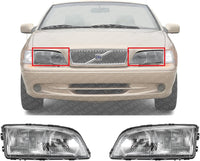 Set Of 2 Front Headlight Assembly Right Passenger & Left Driver Side Direct Replacement Compatible With 1998-2002 Volvo C70 VO2502102 VO2503102 86284023 86284031