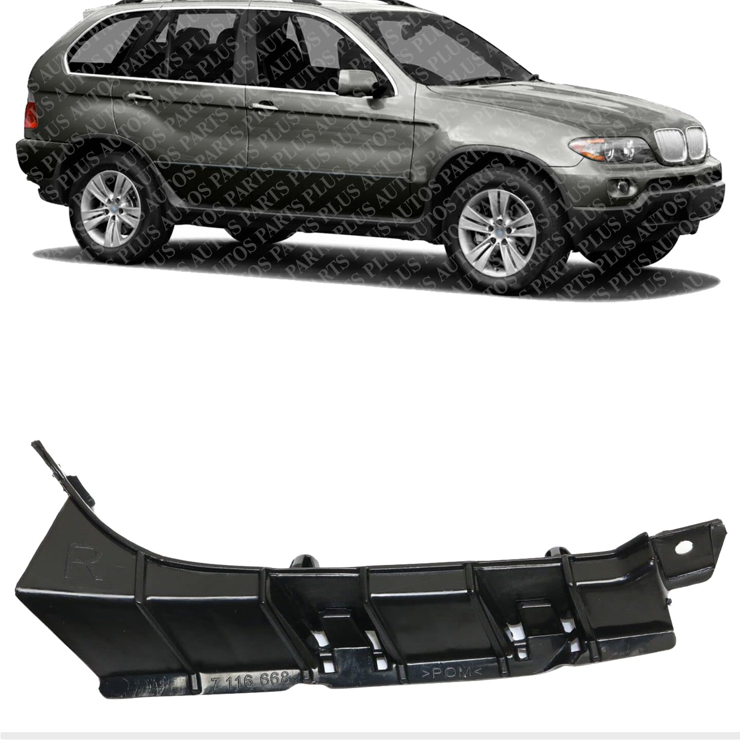 Front Bumper Cover Support Bracket Right Passenger Side Direct Replacement Compatible with 2004-2006 BMW X5 BM1043111 51117116668