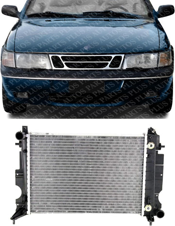 Front Radiator Aluminum Core Direct Replacement Compatible With 1991-1998 Saab 900/1999-2003 9-3 SB3010101 20034729596