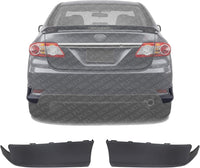 Set of 2 Rear Lower Valance Spoiler Primed Plastic Left Driver & Right Passenger Side Direct Replacement Compatible with 2011-2013 Toyota Corolla TO1193119 TO1193118