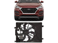 Front Radiator Single Fan Assembly Direct Replacement Compatible with 2016-2021 Hyundai Tucson / 2017-2022 Kia Sportage HY3115155 25380D3600