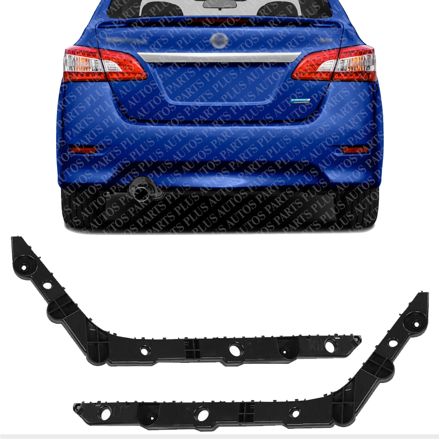 Set Of 2 Rear Bumper Side Bracket Left Driver & Right Passenger Side Direct Replacement Compatible With 2013-2019 Nissan Sentra NI1133102 NI1132102 852263SH0A 852273SH0A