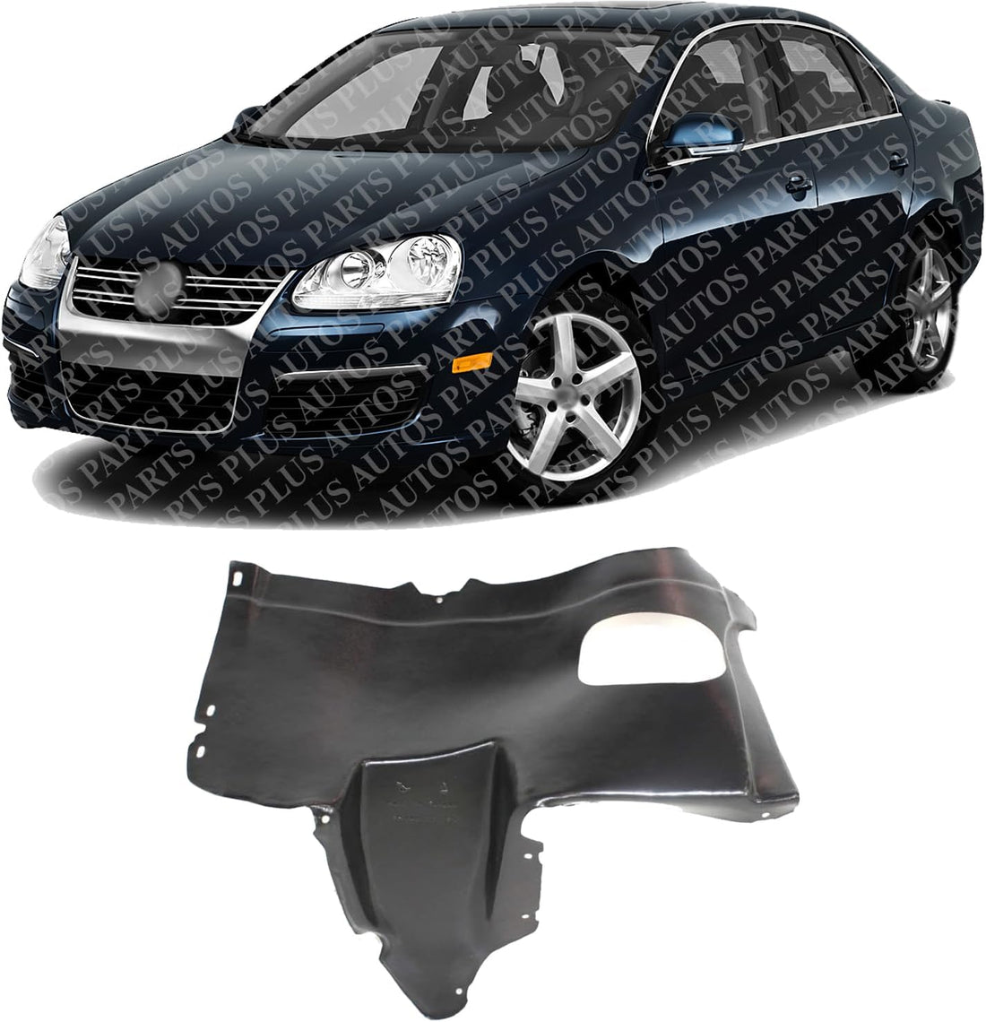 Front Section Fender Liner Left Driver Side Direct Replacement Compatible With 2005-2010 Volkswagen Jetta VW1250110 1K0805911J