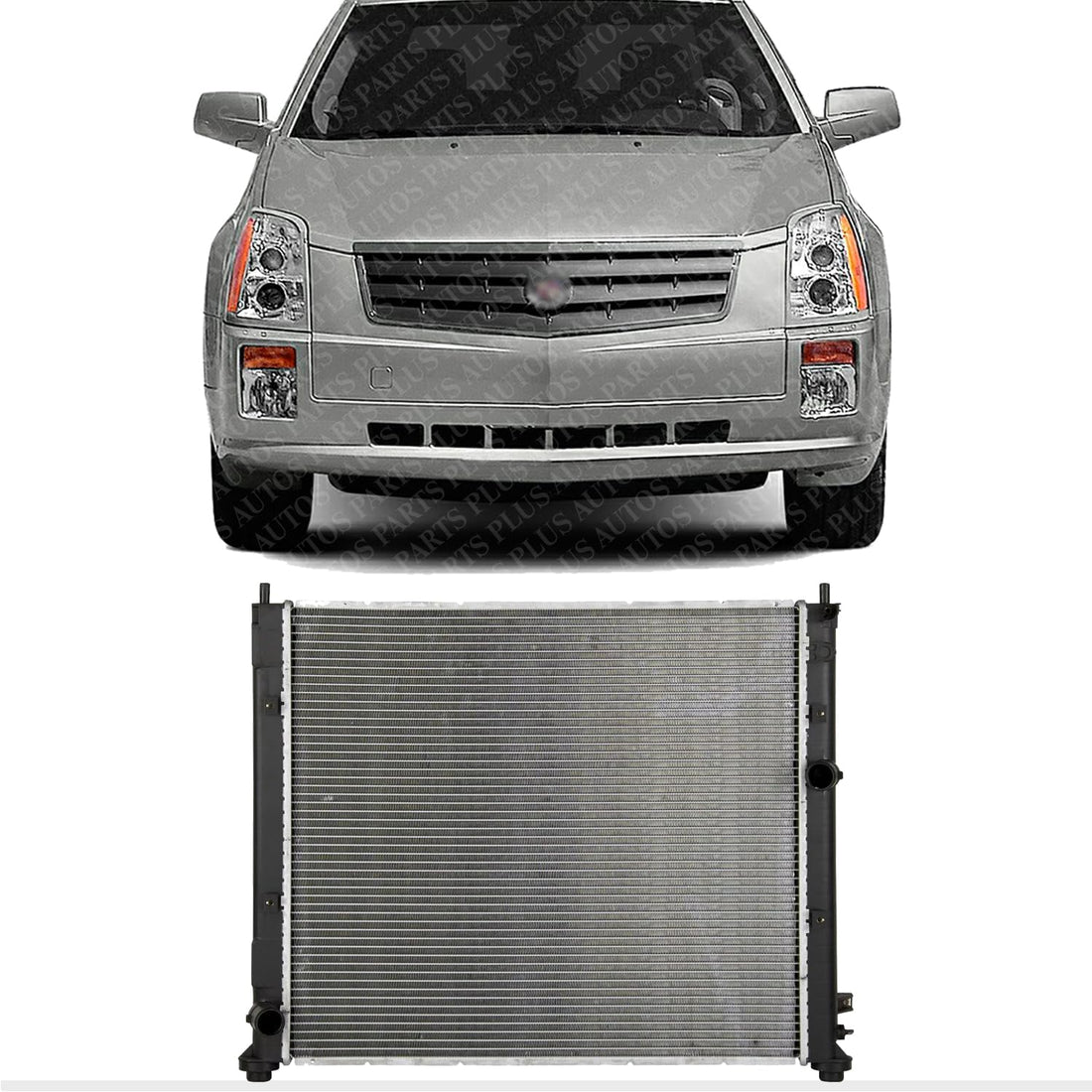 AUTOS PARTS PLUS Front Radiator Aluminum Core Direct Replacement Compatible With 2004-2007 Cadillac SRX GM3010430 19129972