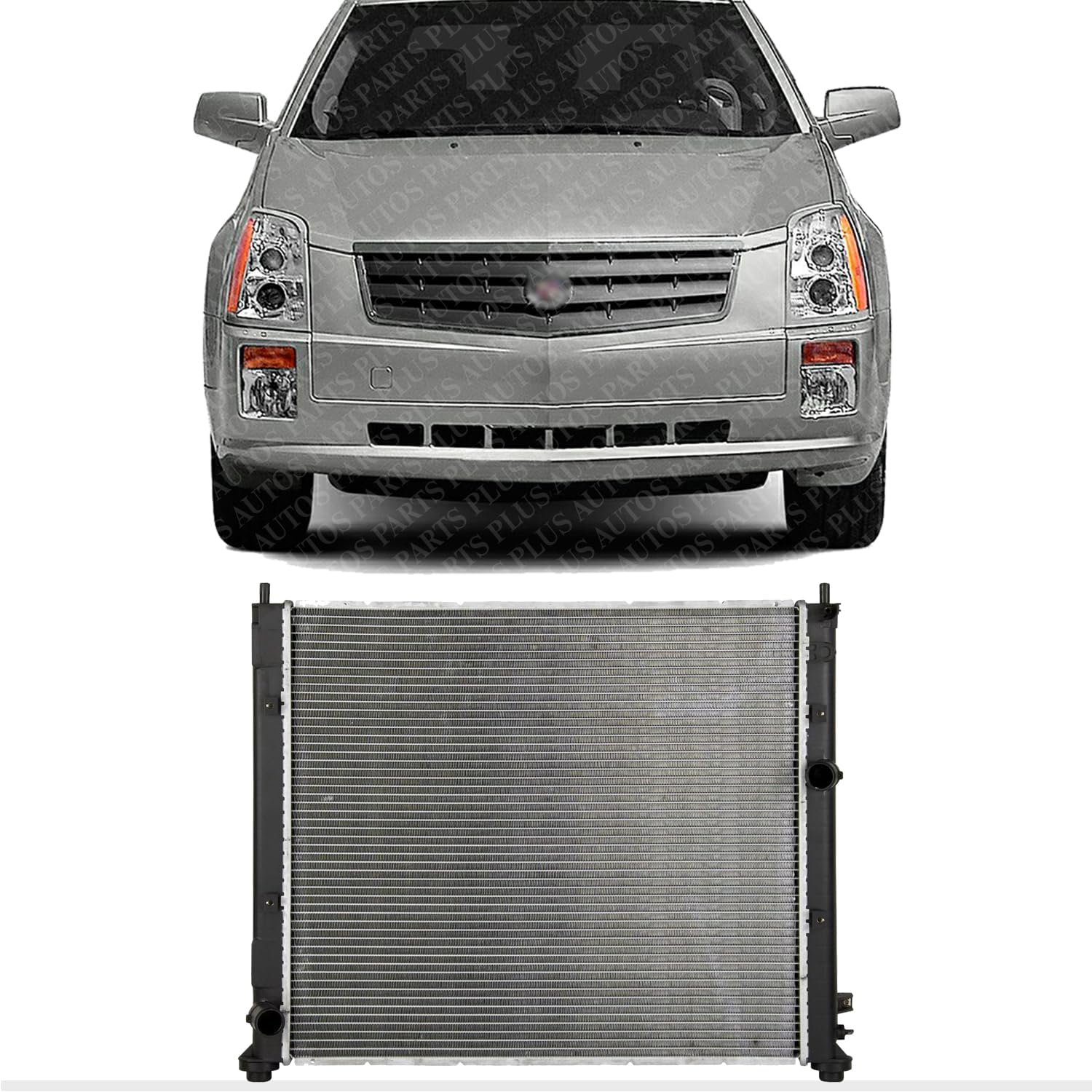 AUTOS PARTS PLUS Front Radiator Aluminum Core Direct Replacement Compatible With 2004-2007 Cadillac SRX GM3010430 19129972