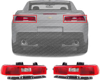 Set Of 2 Tail Light Assembly Plastic Left Driver & Right Passenger Side Direct Replacement Compatible With 2014-2015 Chevrolet Camaro GM2801265 GM2800265 23489170 23256981