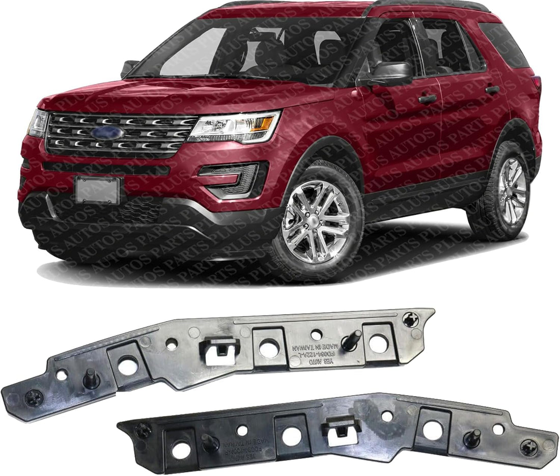 Set Of 2 Front Bumper Support Retainer Plastic Left Driver & Right Passenger Side Direct Replacement Compatible With 2016-2019 Ford Explorer/Police Interceptor FO1043146 FO1042146