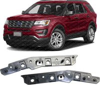 Set Of 2 Front Bumper Support Retainer Plastic Left Driver & Right Passenger Side Direct Replacement Compatible With 2016-2019 Ford Explorer/Police Interceptor FO1043146 FO1042146