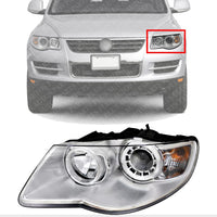 Front Head Light Assembly Left Driver Side Direct Replacement Compatible With 2008-2010 Volkswagen Touareg VW2502138 7L6941039B