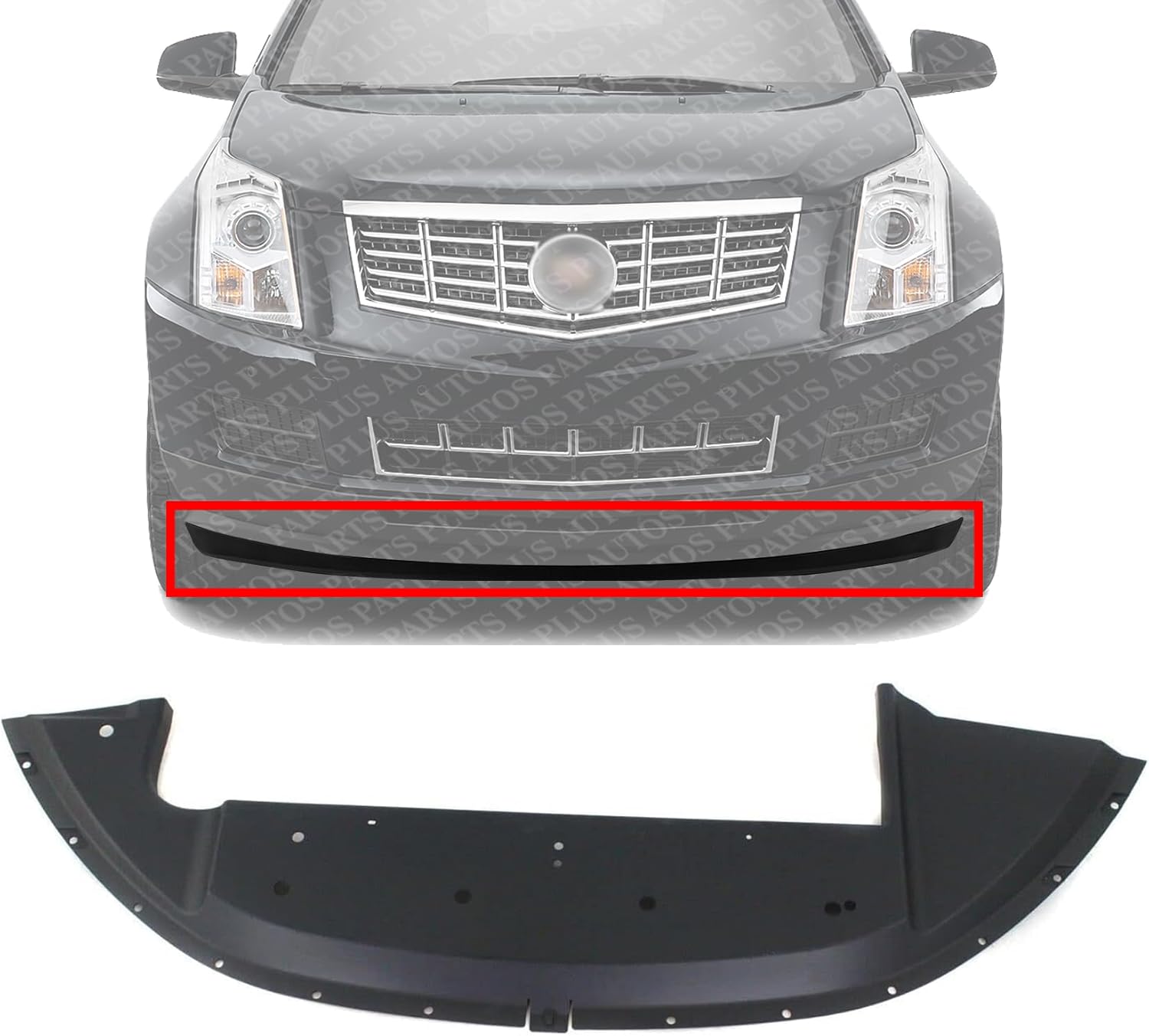 Front Lower Valance Air Deflector Textured Direct Replacement Compatible with 2010-2016 Cadillac SRX GM1092232 22992722