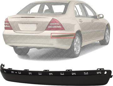 Rear Bumper Outer Molding Primed Without Chrome Strip Right Passenger Side Direct Replacement Compatible With 2000-2002 Mercedes Benz E-Class MB1159103 2108853021