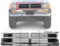 AUTOS PARTS PLUS Front Center Grille Chrome Shell With Painted Black Insert Direct Replacement Compatible With 1987-1988 Toyota Pickup / 1987-1989 4Runner TO1200133 5311189128