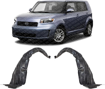 Set Of 2 Front Fender Liner Plastic Left Driver & Right Passenger Side Direct Replacement Compatible With 2008-2010 Scion xB SC1249106 SC1248106 5387512470 5387612450