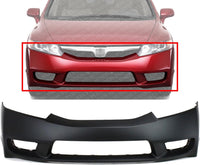 Front Bumper Cover Primed Direct Replacement Compatible With 2009-2011 Honda Civic HO1000266 04711SNAA90ZZ