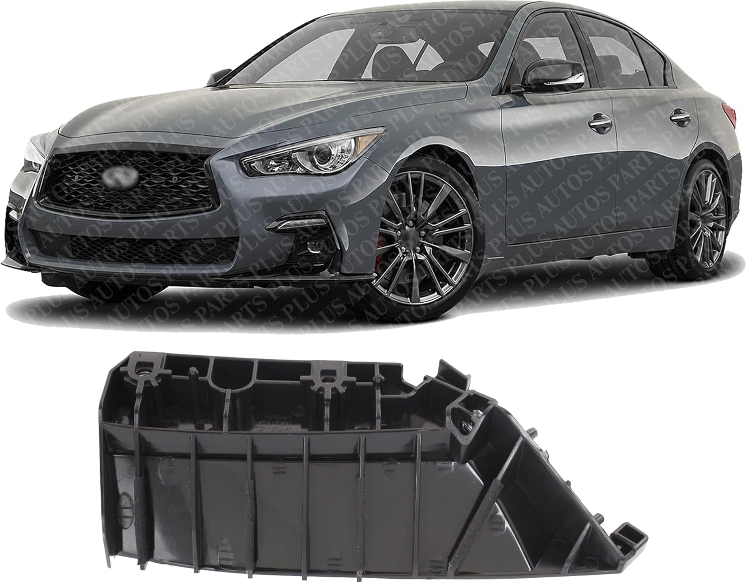 Front Bumper Stiffener Bracket Steel Left Driver Side Direct Replacement Compatible With 2014-2023 Infiniti Q50 IN1042101 620594GA0A