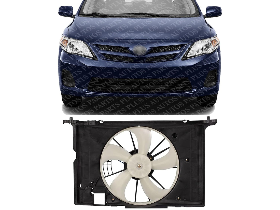 Front Radiator Cooling Fan Assembly Plastic Direct Replacement Compatible with 2009-2013 Toyota Corolla TO3115156 167110T040-PFM
