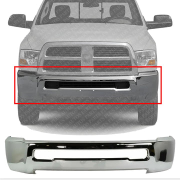 AUTOS PARTS PLUS Front Bumper Chrome Steel Without Fog Light Holes Direct Replacement Compatible With 2010-2018 Dodge Ram 2500 3500 CH1002391 68045699AB