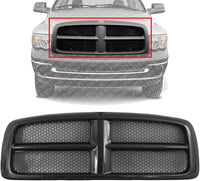 Front Honeycomb Grille Black Paint To Match Direct Replacement Compatible With 2002-2005 Dodge RAM 1500 2500 3500 CH1200331 5GR97DX8AE-PFM