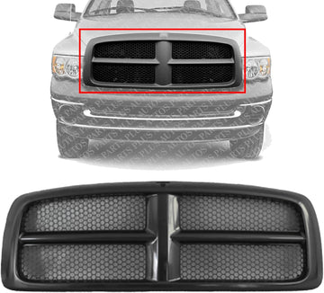 Front Honeycomb Grille Black Paint To Match Direct Replacement Compatible With 2002-2005 Dodge RAM 1500 2500 3500 CH1200331 5GR97DX8AE-PFM