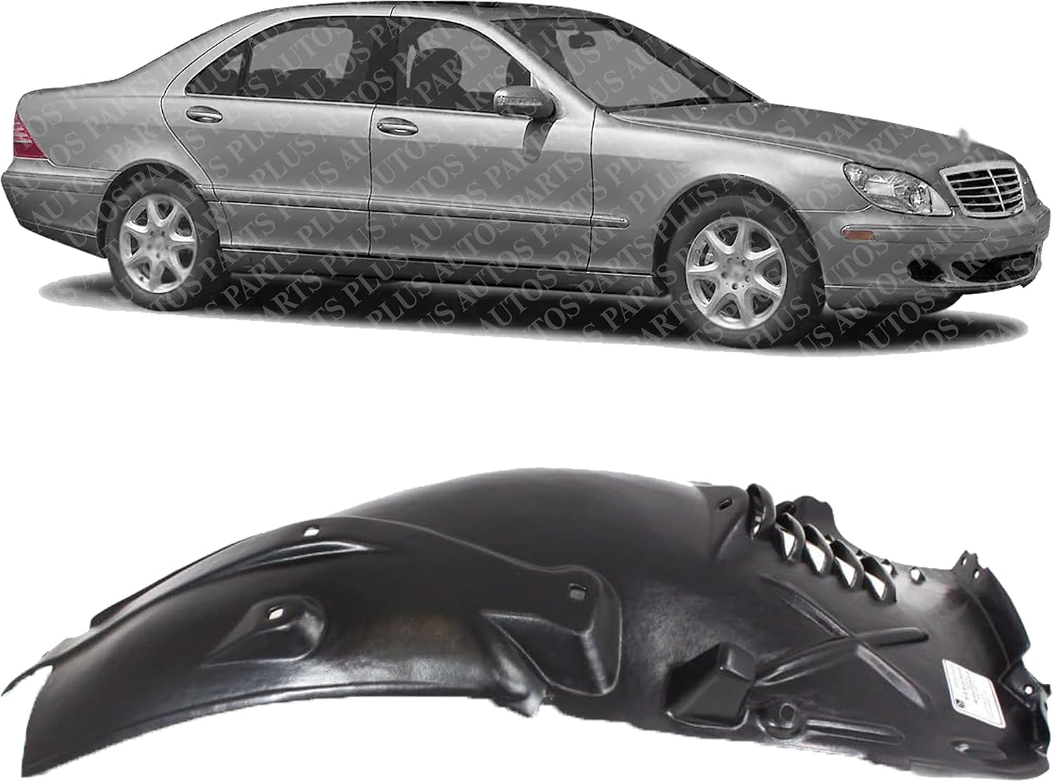 Front Section Fender Liner Right Passenger Side Direct Replacement Compatible With 2003-2006 Mercedes Benz S-Class MB1249116 2206904630
