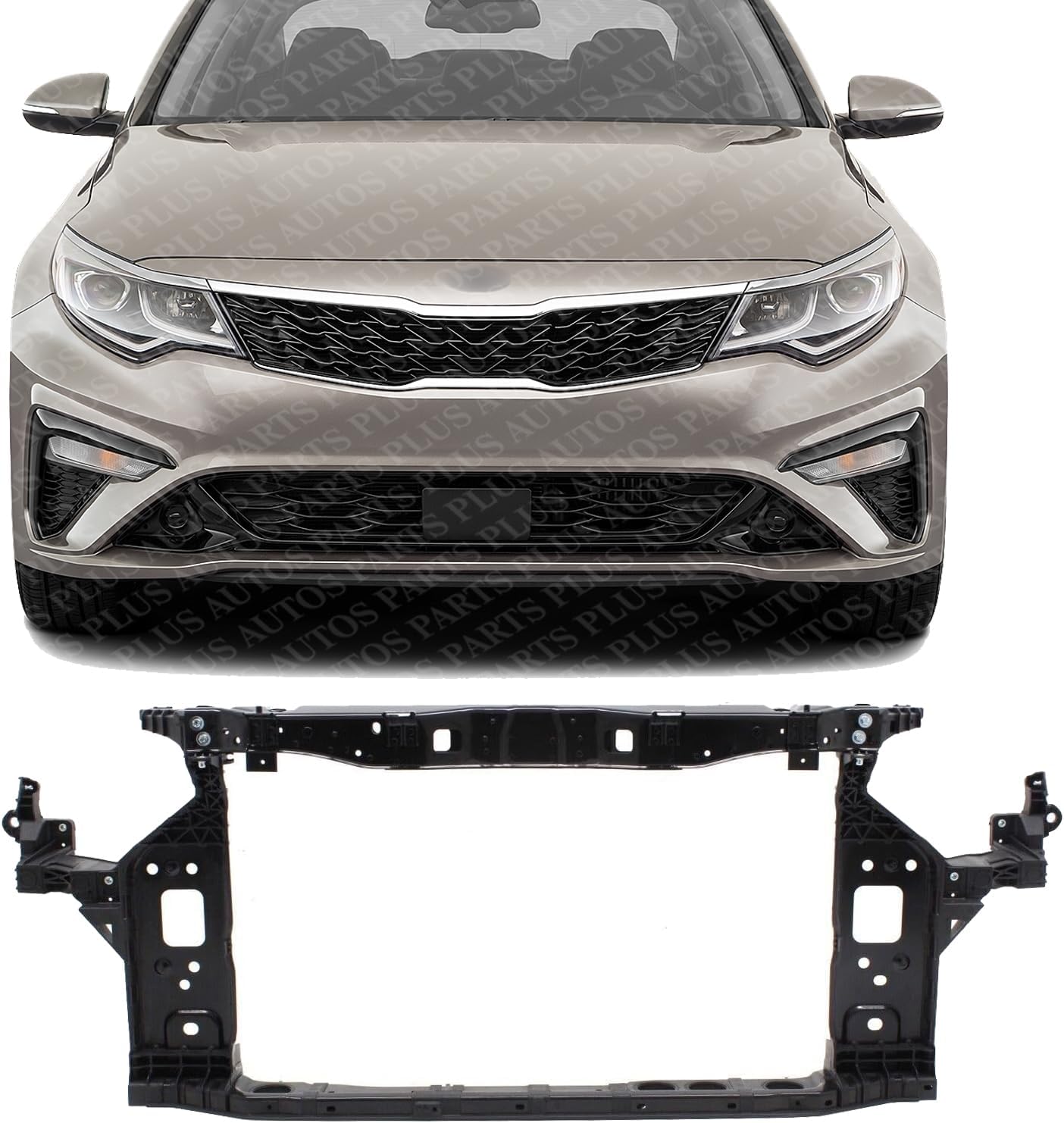 Front Radiator Support Core Plastic With Steel Direct Replacement Compatible With 2016-2020 Kia Optima KI1225180 64101D5000