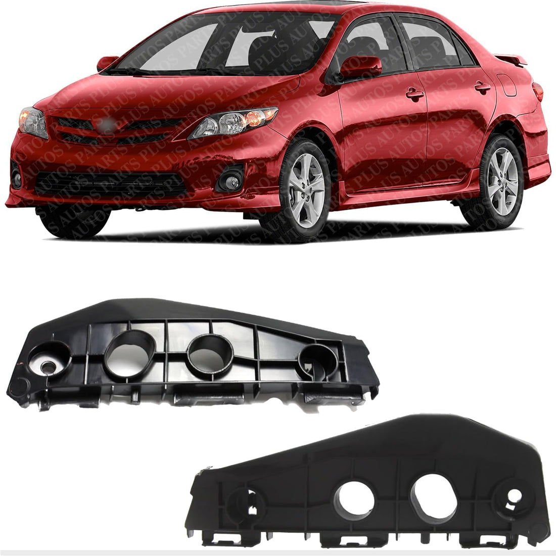 Set Of 2 Front Bumper Support Bracket Left Driver & Right Passenger Side Direct Replacement Compatible With 2011-2013 Toyota Corolla TO1042114 TO1043114 5211502170 5211602170