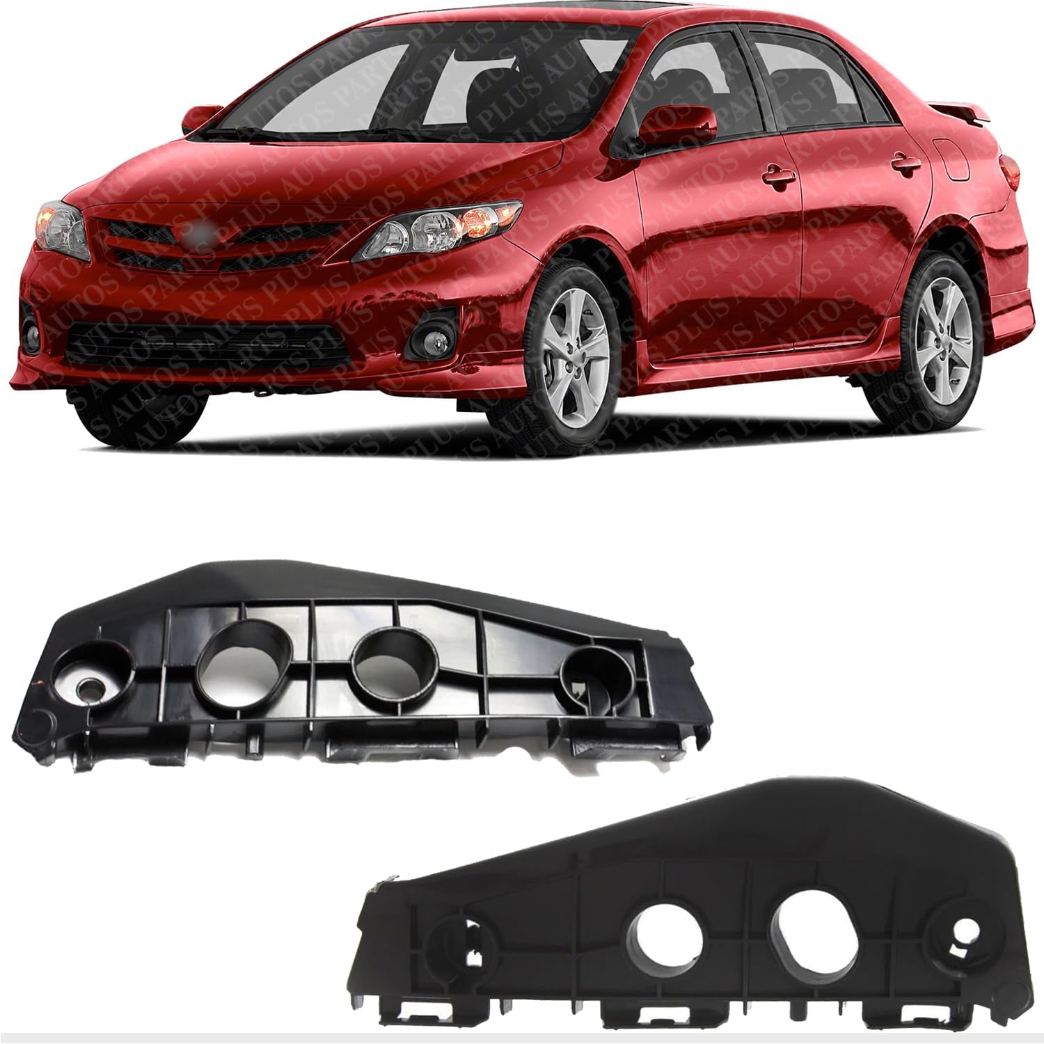 Set Of 2 Front Bumper Support Bracket Left Driver & Right Passenger Side Direct Replacement Compatible With 2011-2013 Toyota Corolla TO1042114 TO1043114 5211502170 5211602170
